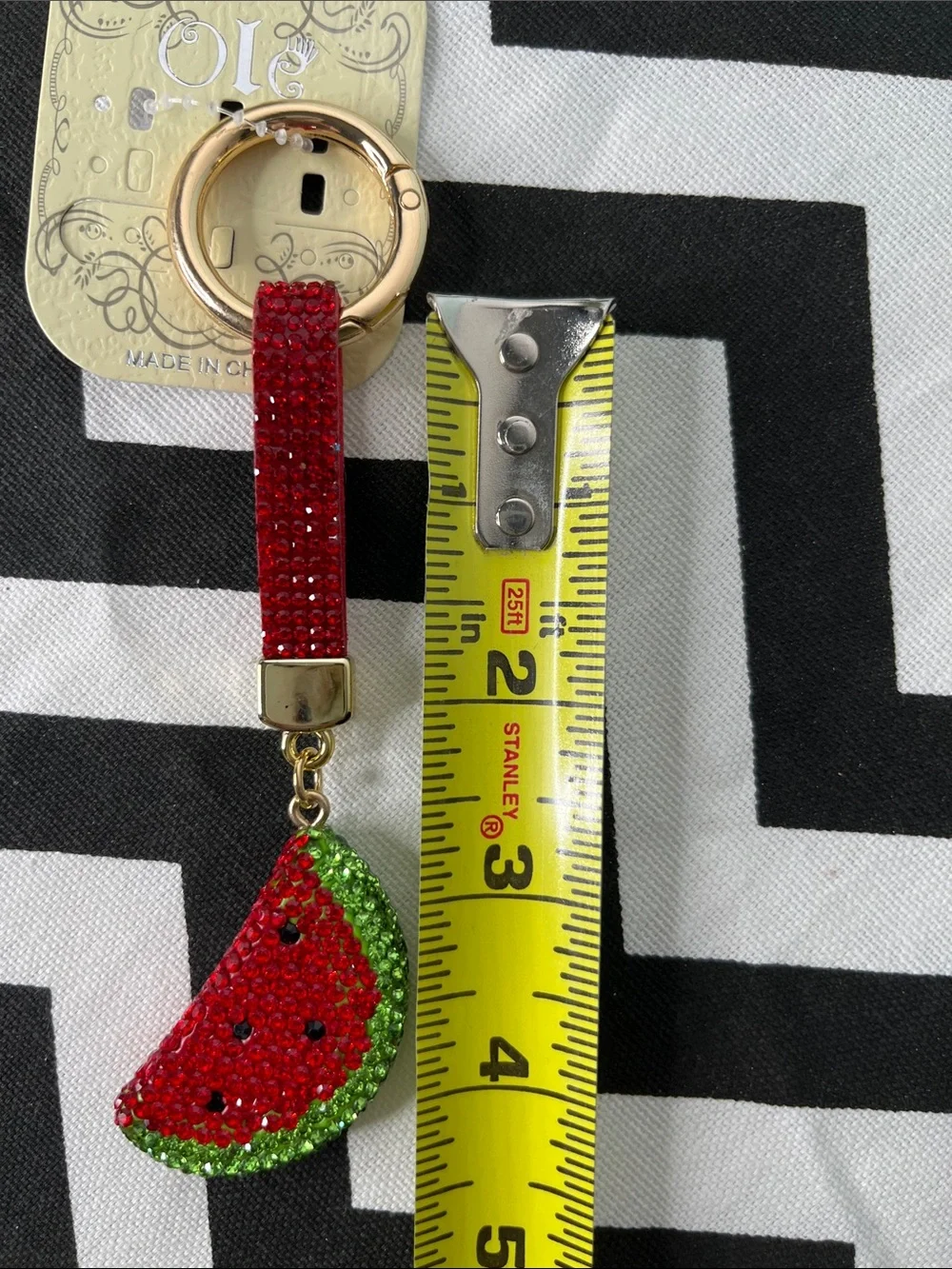 Red and Green Watermelon Rhinestone Decorative Key Holder
